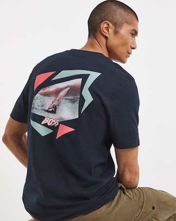 BOSS Short Sleeve Back Graphic T-Shirt - Navy