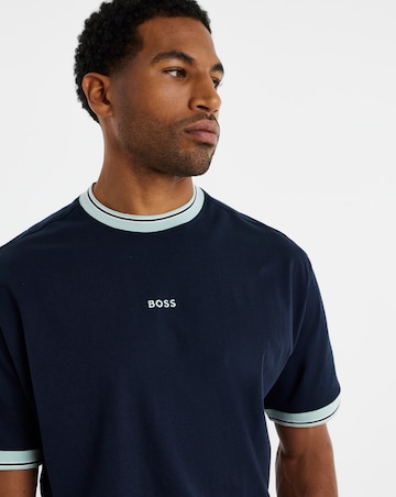 BOSS Short Sleeve Tipped T-Shirt - Navy