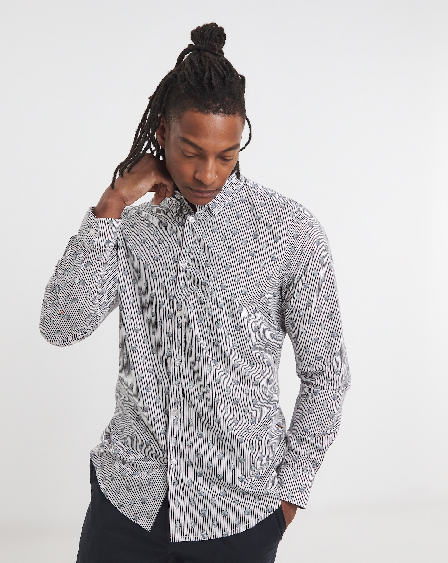 Boss Long Sleeve Cactus Print Shirt