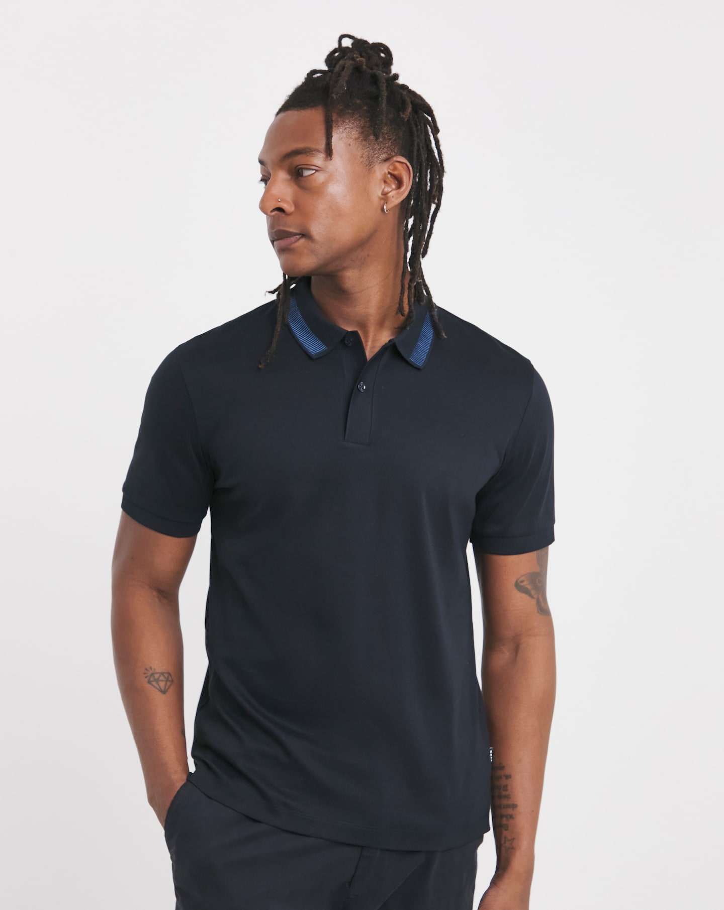 BOSS Contrast Collar Jersey Polo