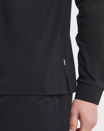 BOSS Long Sleeve Tipped Collar Polo - Black
