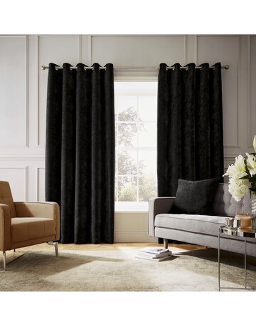 Hyperion Selene Luxury Chenille Weighted Thermal Eyelet Curtains