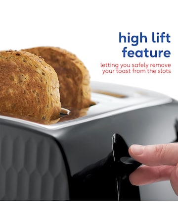 Russell Hobbs 26071 Textured Honeycomb Black 4 Slice Toaster