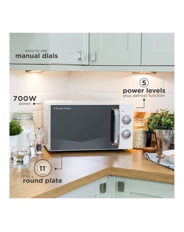 Russell Hobbs RHM1731 17Litre Inspire Compact Manual Microwave - White