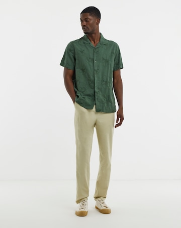 Linen Blend Tapered Elasticated Trouser