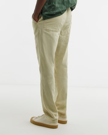 Linen Blend Tapered Elasticated Trouser