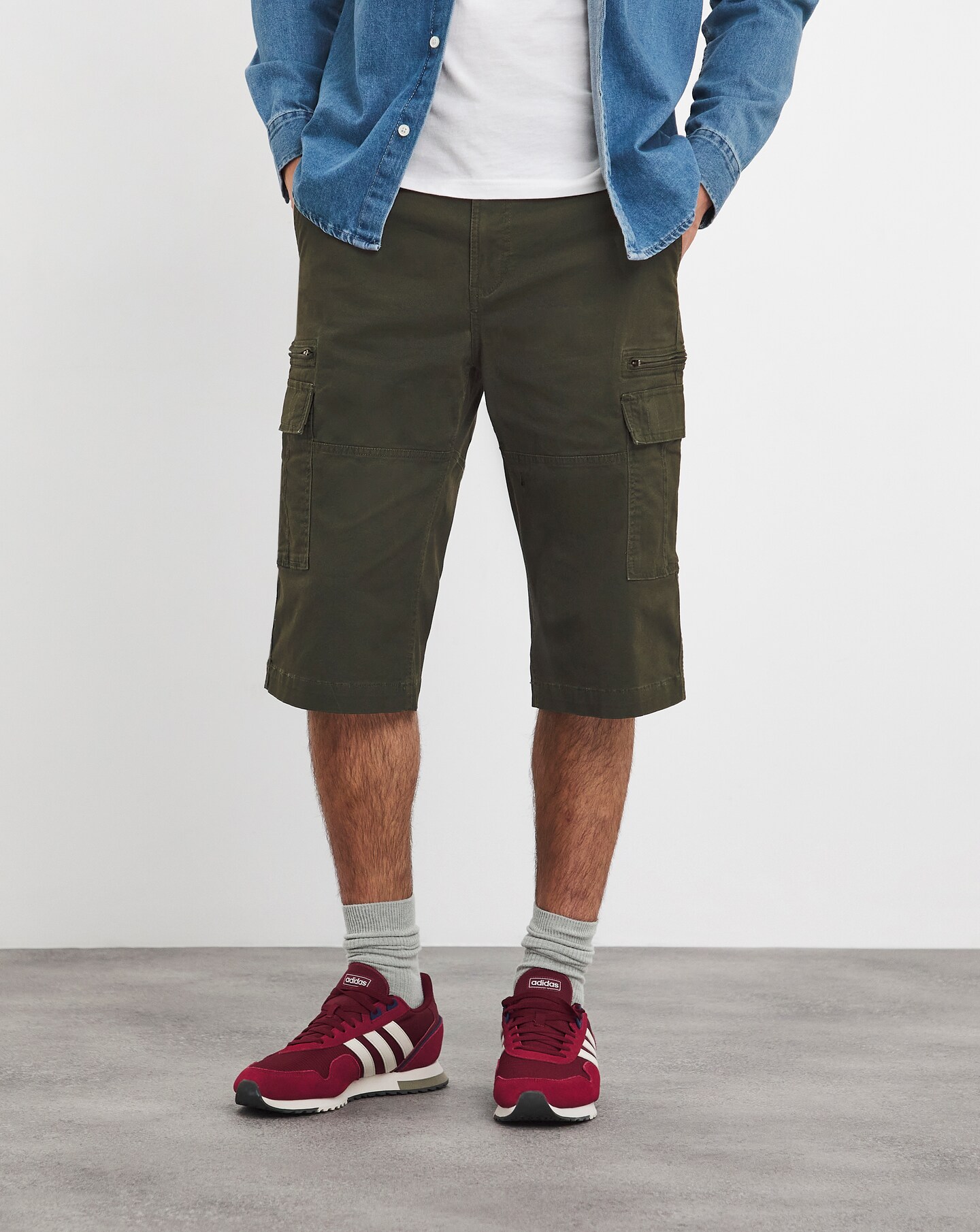 Cargo shorts 3/4 clearance length