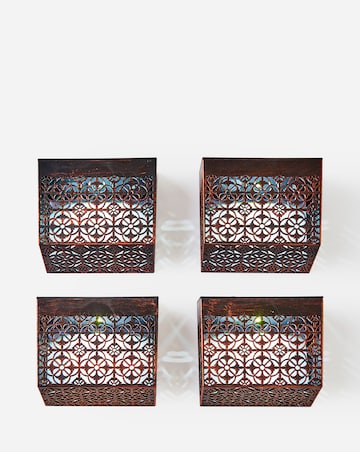 Solar Damasque Fence Lights - Set of 4