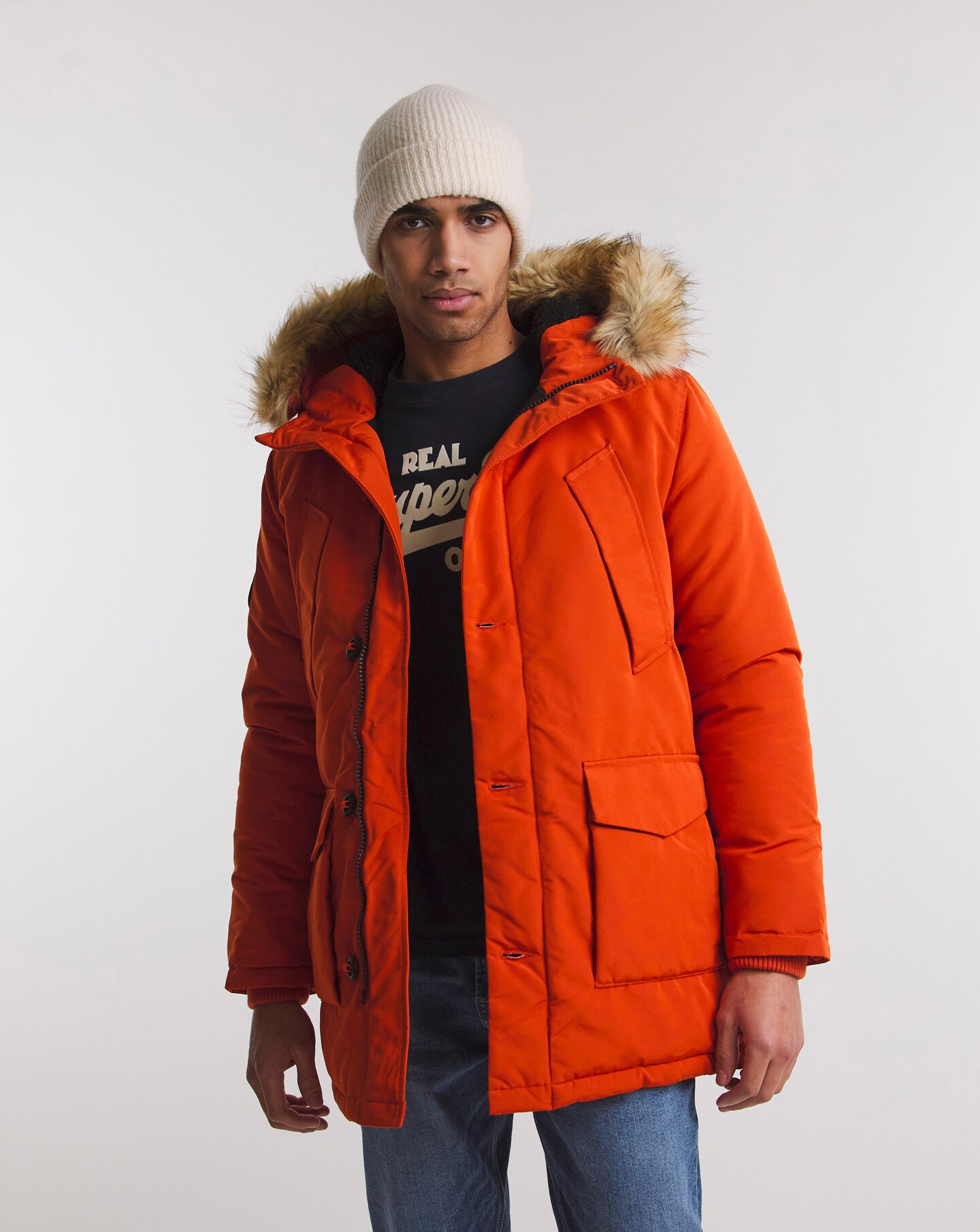 Superdry Orange Vintage Everest Parka | Jacamo