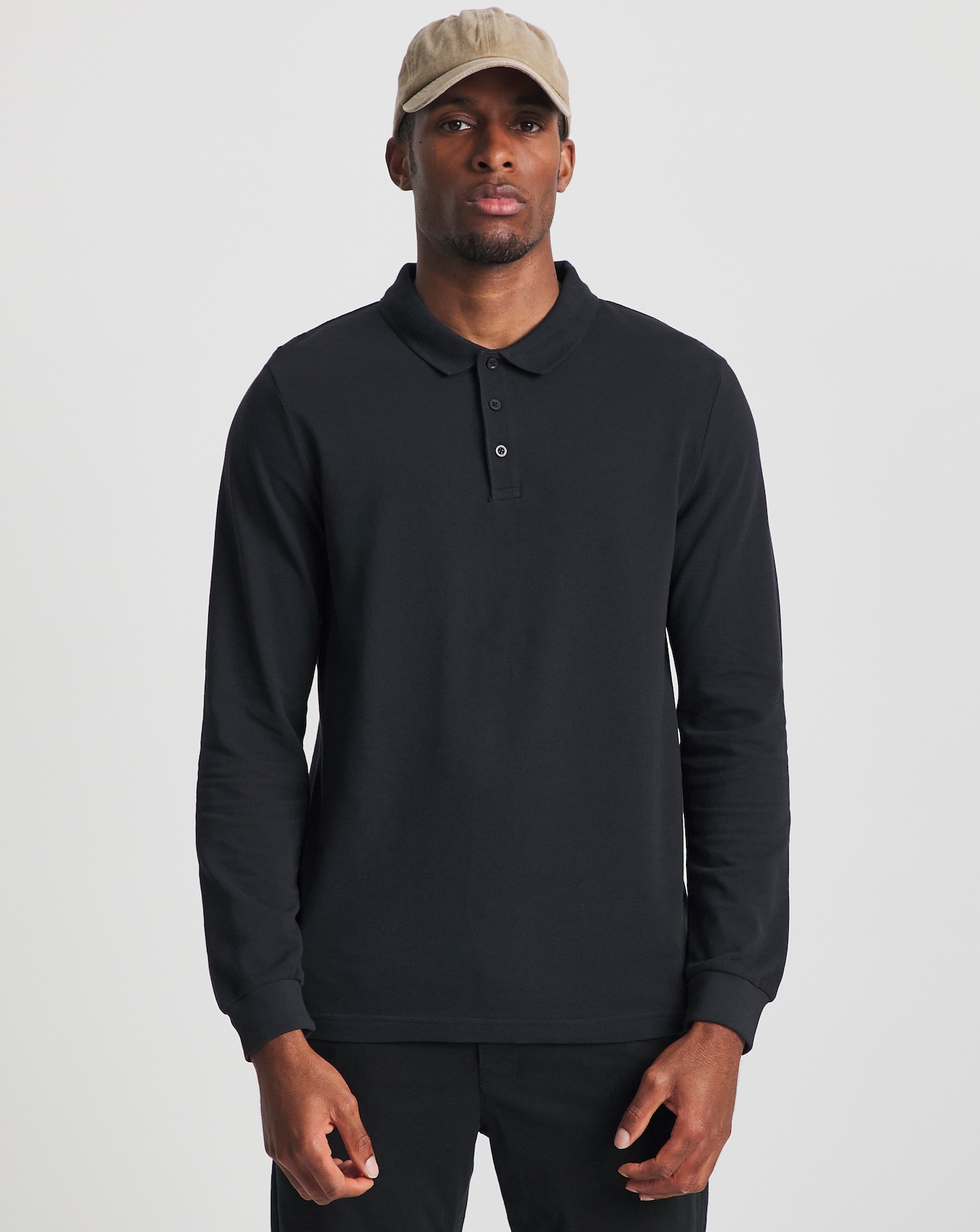 Pure Cotton Long Sleeve Pique Polo