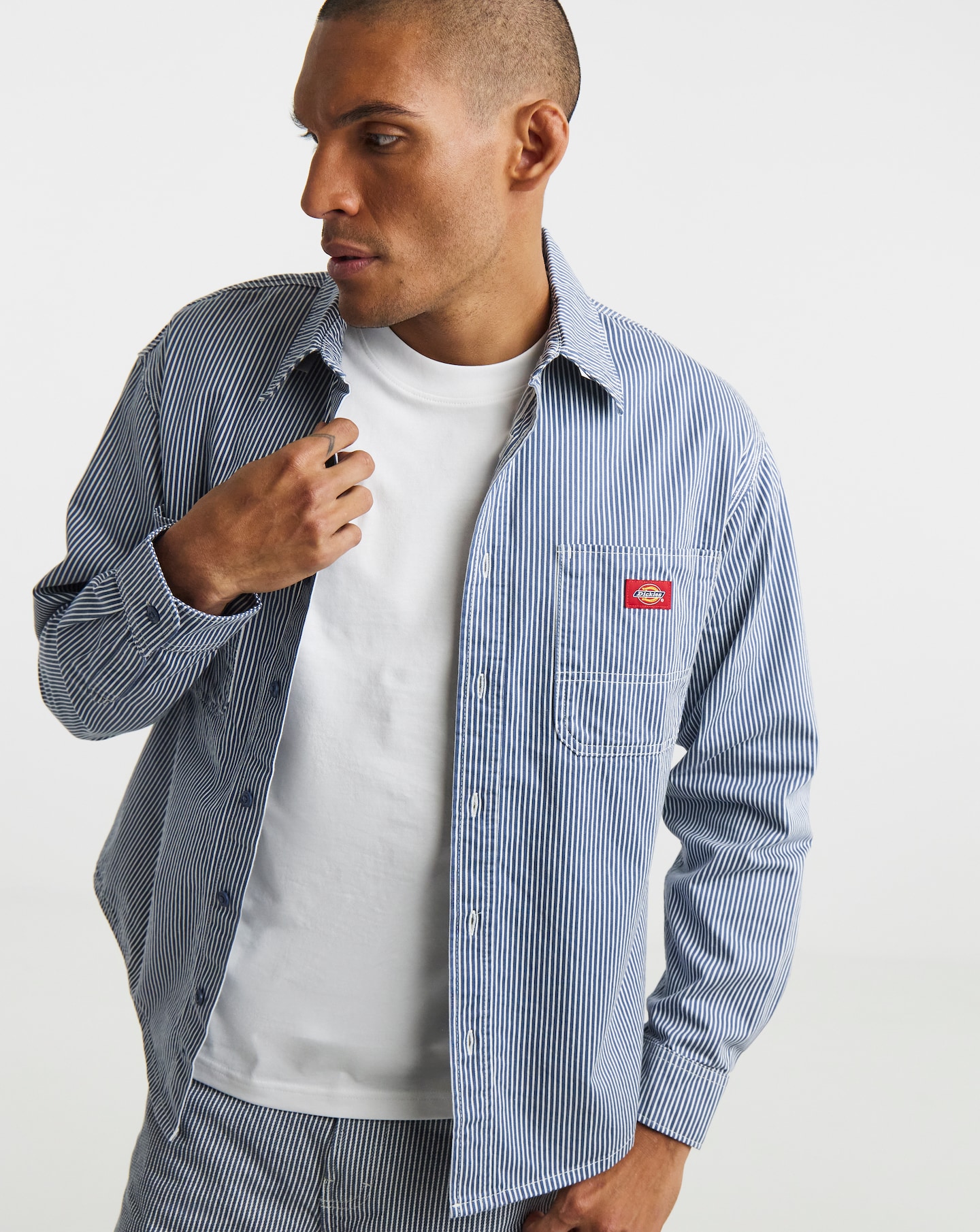Dickies Long Sleeve Hickory Worker Shirt
