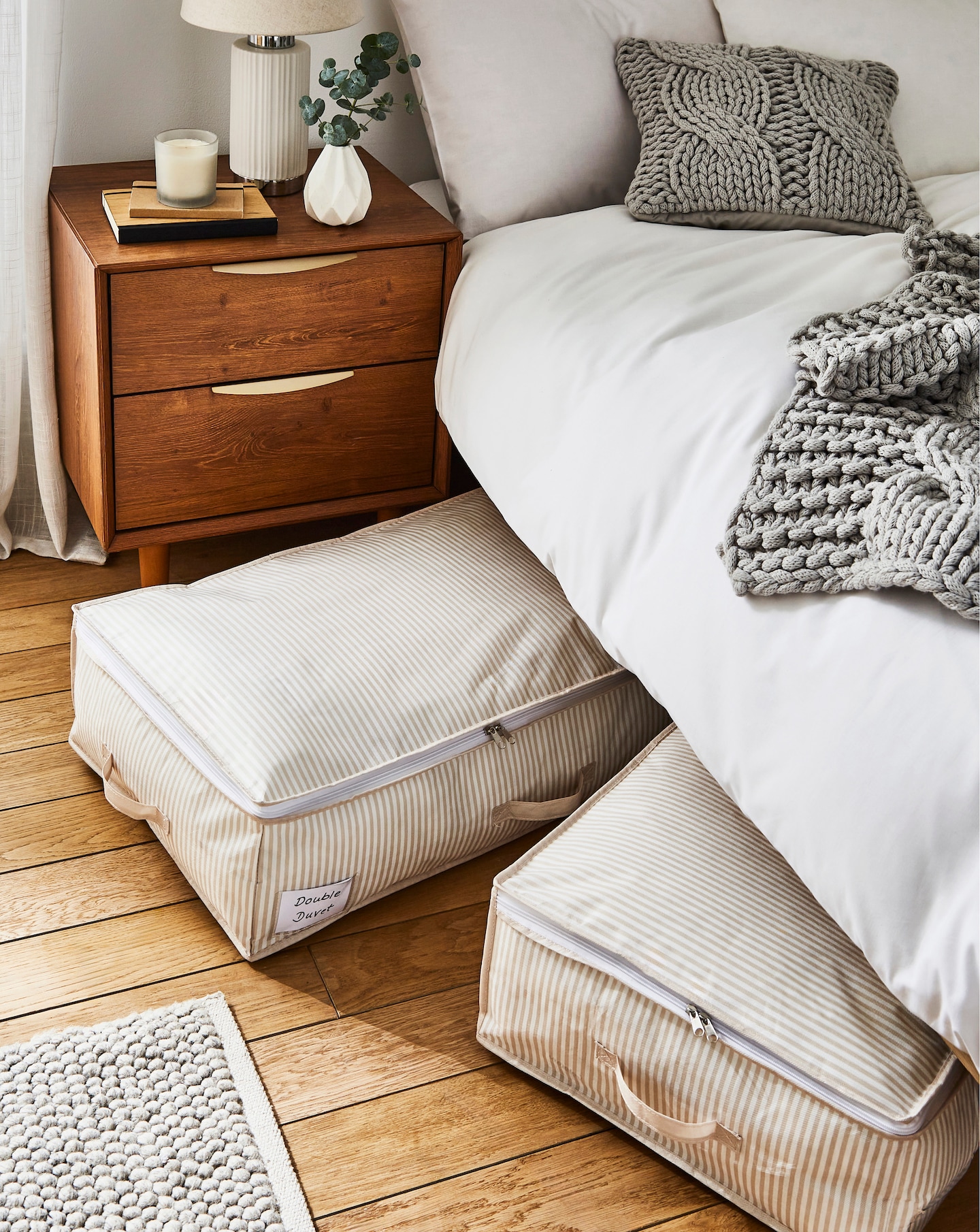New In - Set of 2 Striped Underbed Storage Bag