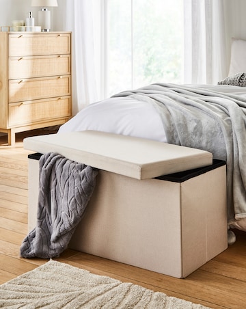 Fabric Foldable Storage Ottoman