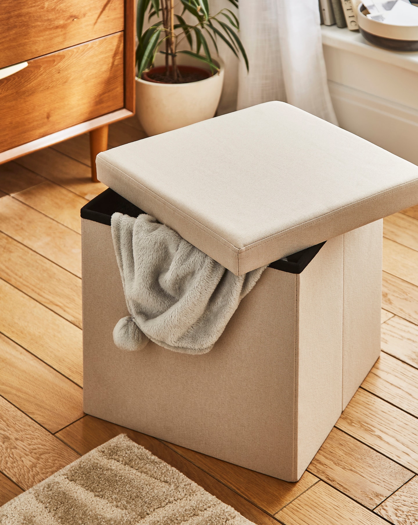 New In - Fabric Foldable Storage Ottoman Cube