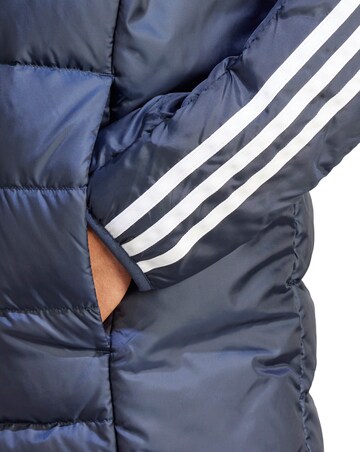 adidas black jacket with blue stripes
