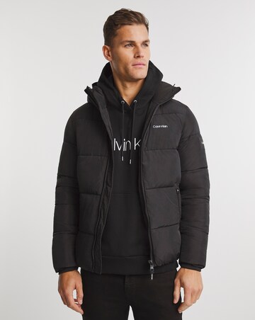 Calvin klein jeans hooded puffer clearance