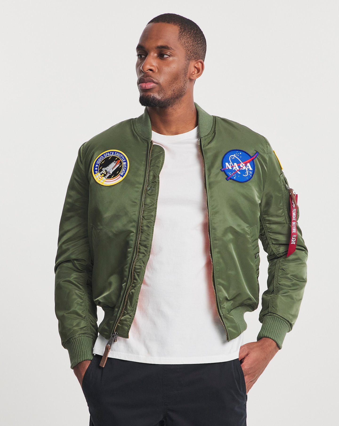 Alpha Industries Sage Green MA-1 VF 59 NASA Jacket | Jacamo