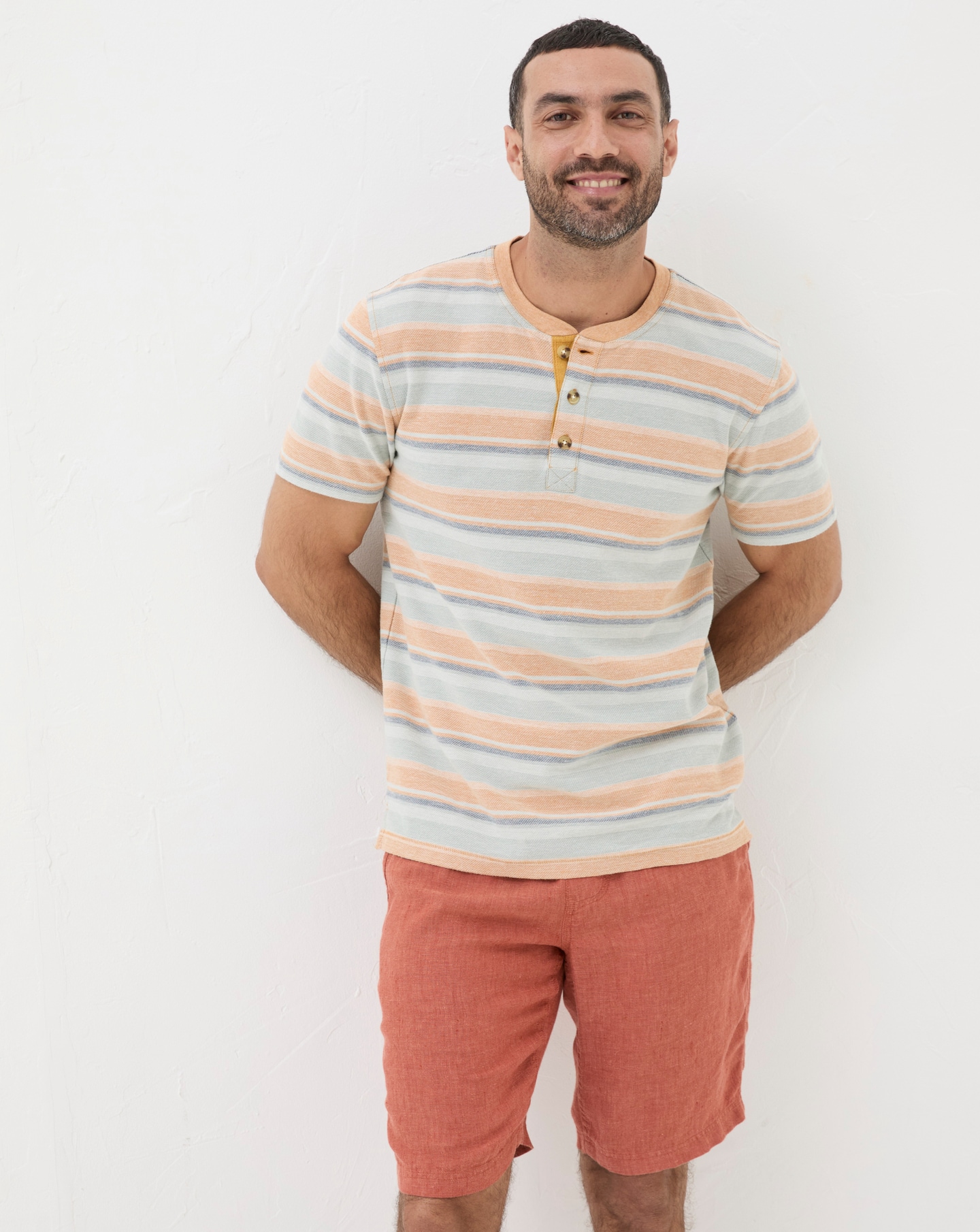 FatFace Trescowe Textured Stripe Polo