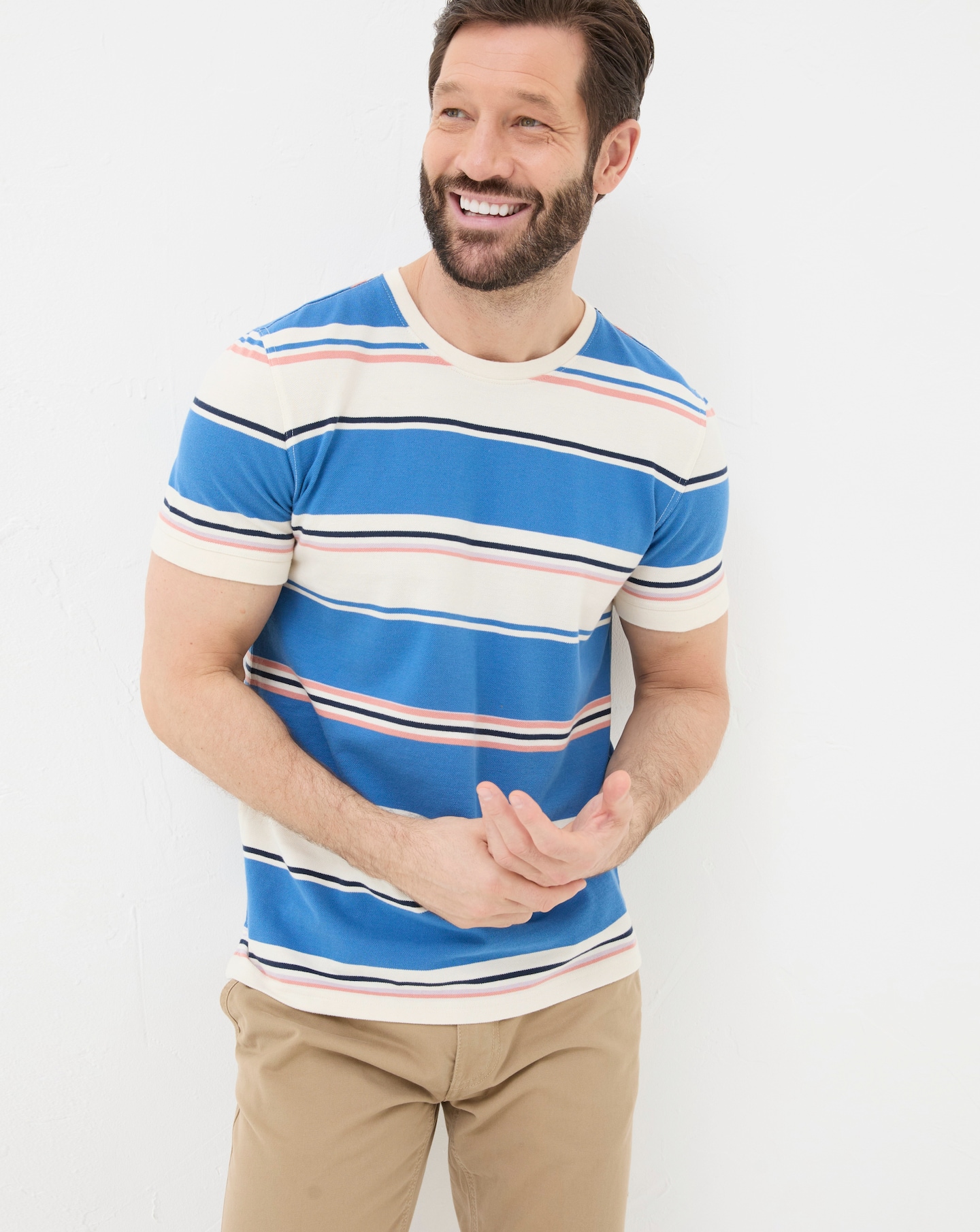 FatFace Pique Stripe T-Shirt
