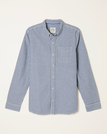 FatFace Oxford Gingham Long Sleeve Shirt (Regular & Tall) - Navy