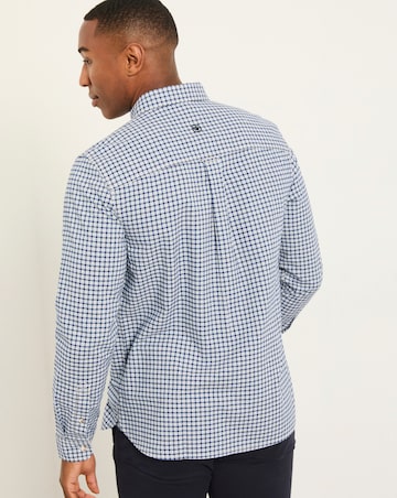 FatFace Oxford Gingham Long Sleeve Shirt (Regular & Tall) - Navy