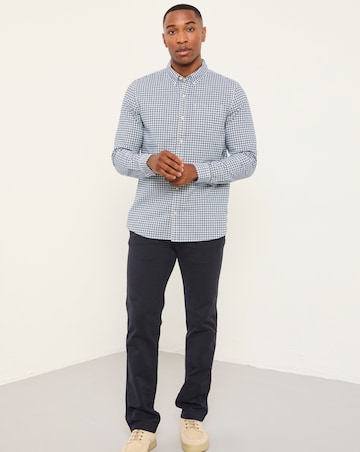 FatFace Oxford Gingham Long Sleeve Shirt (Regular & Tall) - Navy
