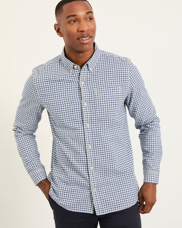 FatFace Oxford Gingham Long Sleeve Shirt (Regular & Tall) - Navy