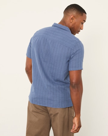 FatFace Bugle Stripe Shirt (Regular & Tall) - Dark Blue