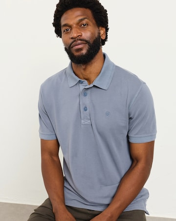 Fatface Pique Short Sleeve Polo (Regular & Tall) - Denim Blue