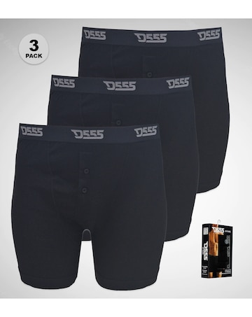 D555 Big & Tall Driver-2 Pack of 3 Cotton Boxer Short - (Black x 3)