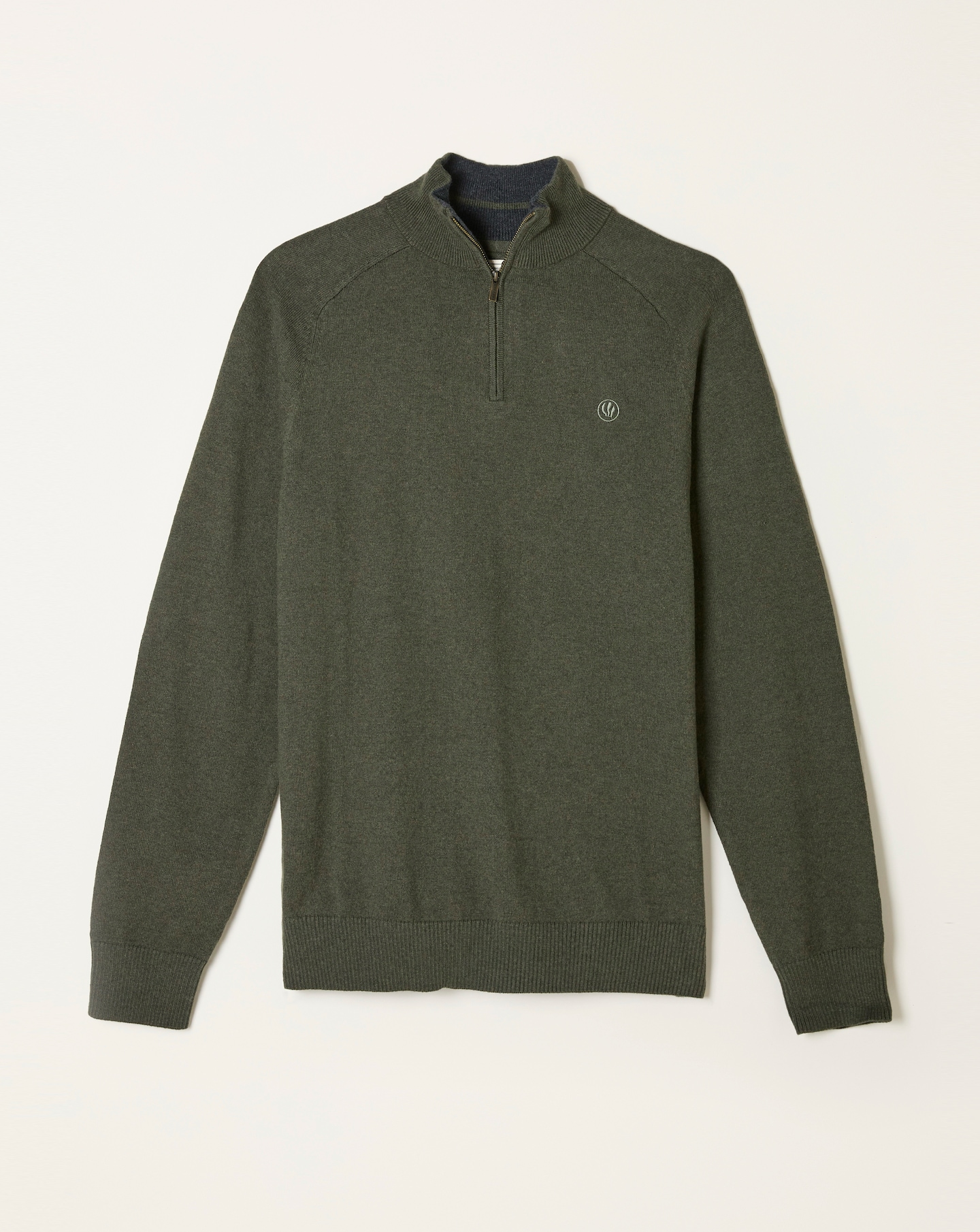 FatFace Rye 1/2 Neck Jumper - Green