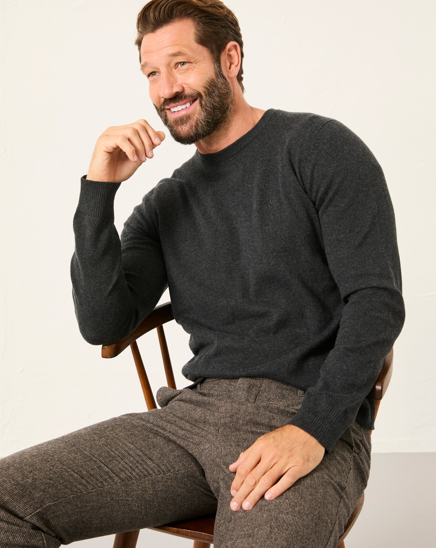 FatFace Rye Crew Neck Jumper - Grey