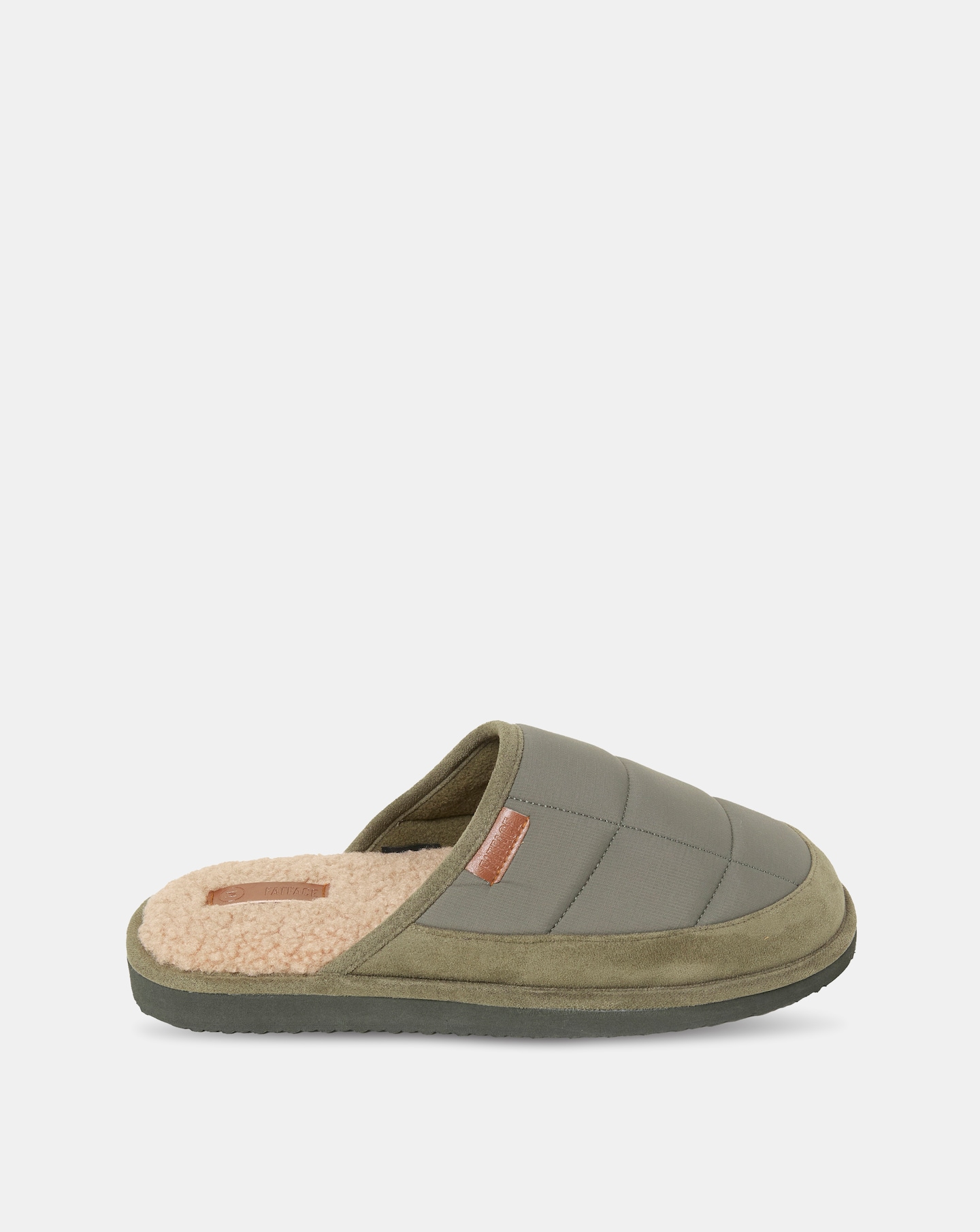 New In - FatFace Quilted Mule Slipper - Khaki