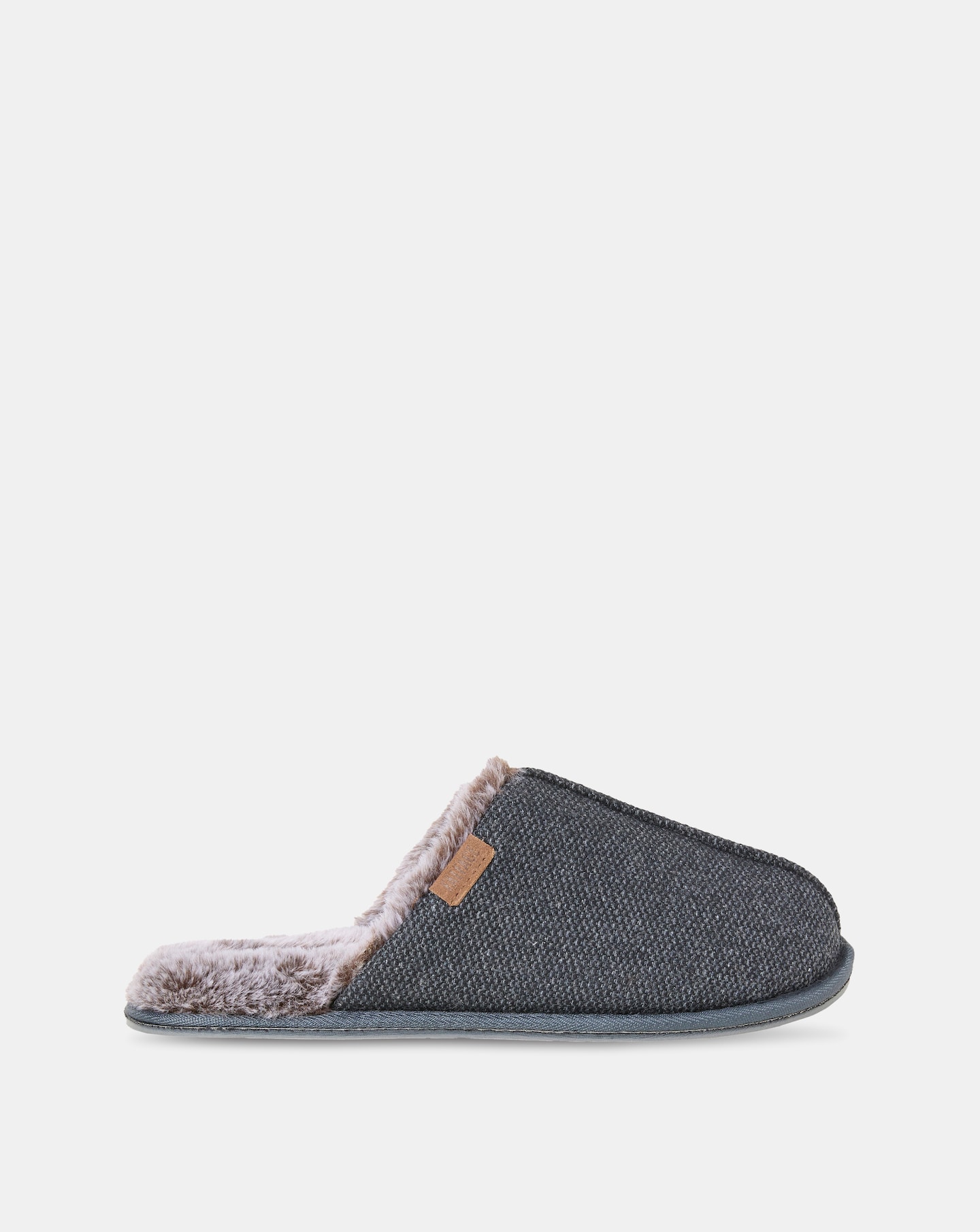 FatFace Harvey Check Mule Slipper - Grey