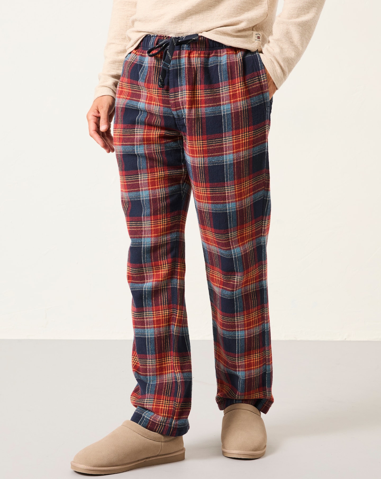 New In - FatFace Lomond Check PJ Trouser - Blue