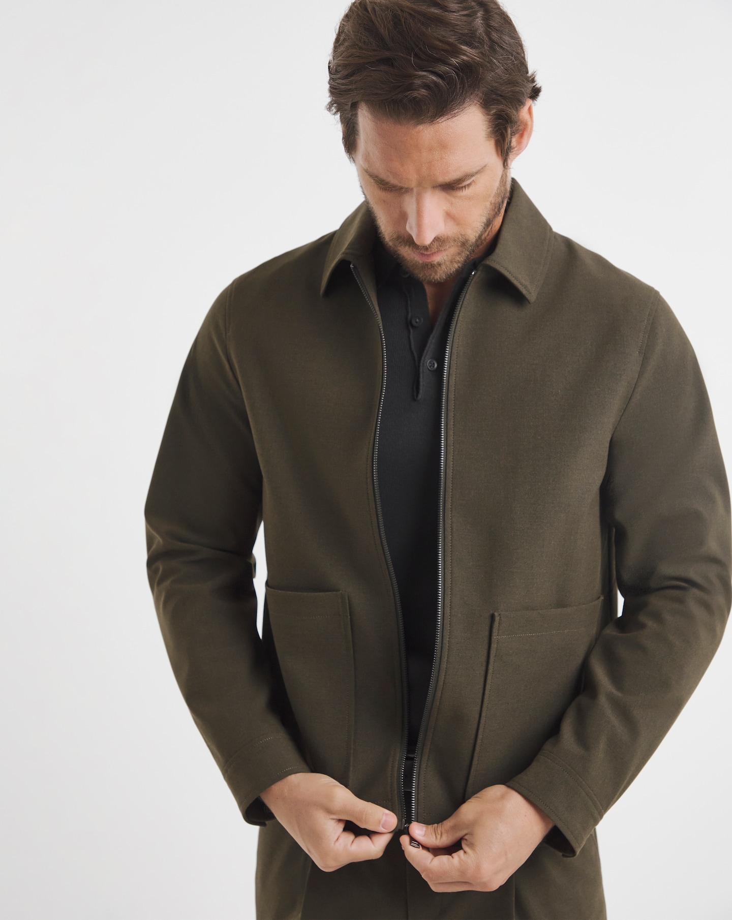 Tailored Zip Through Harrington Jacket