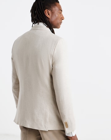 Double Breasted Linen Blend Blazer
