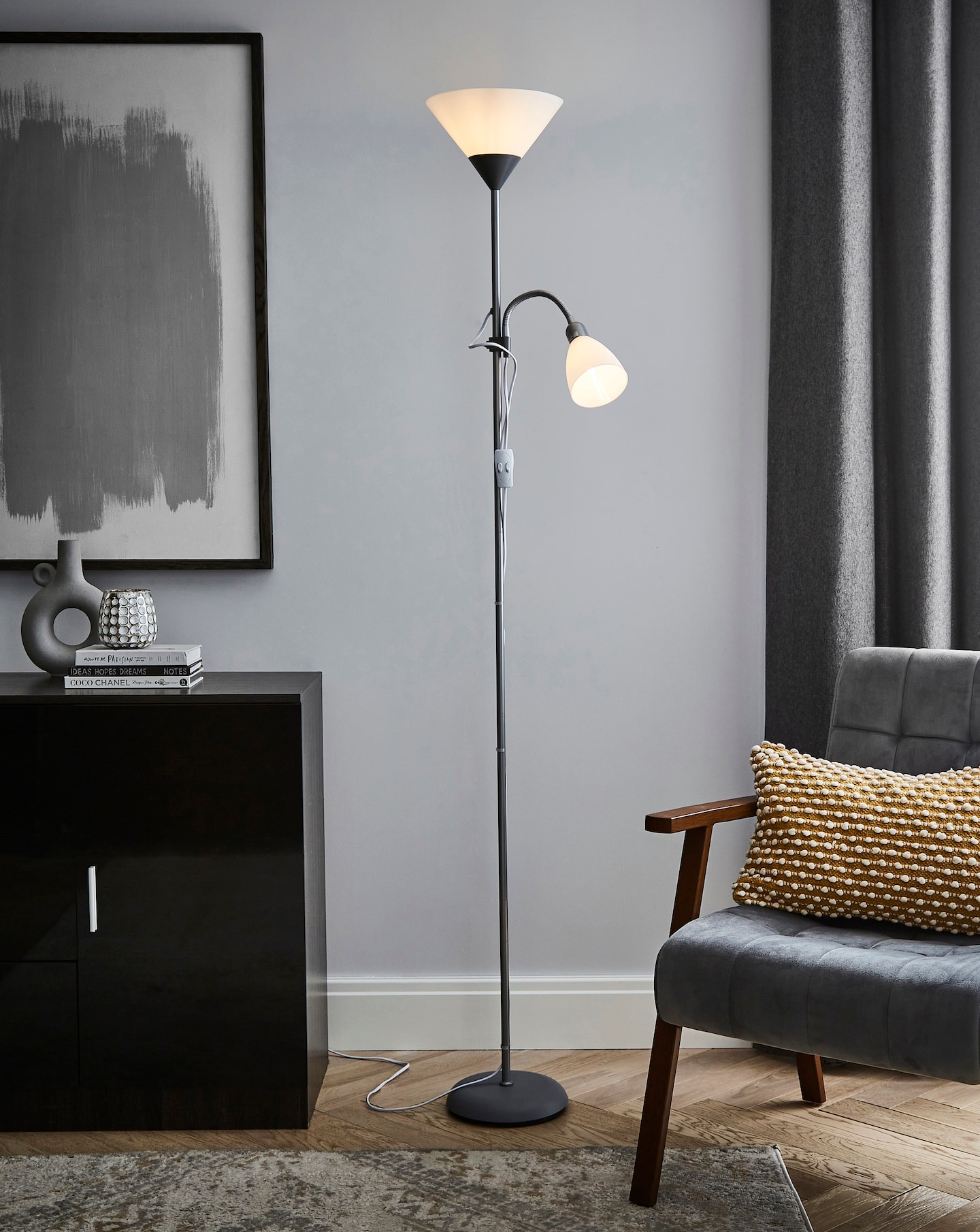 New In - Dual Purpose Floor Lamp Silver