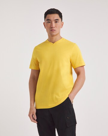 yellow v neck top