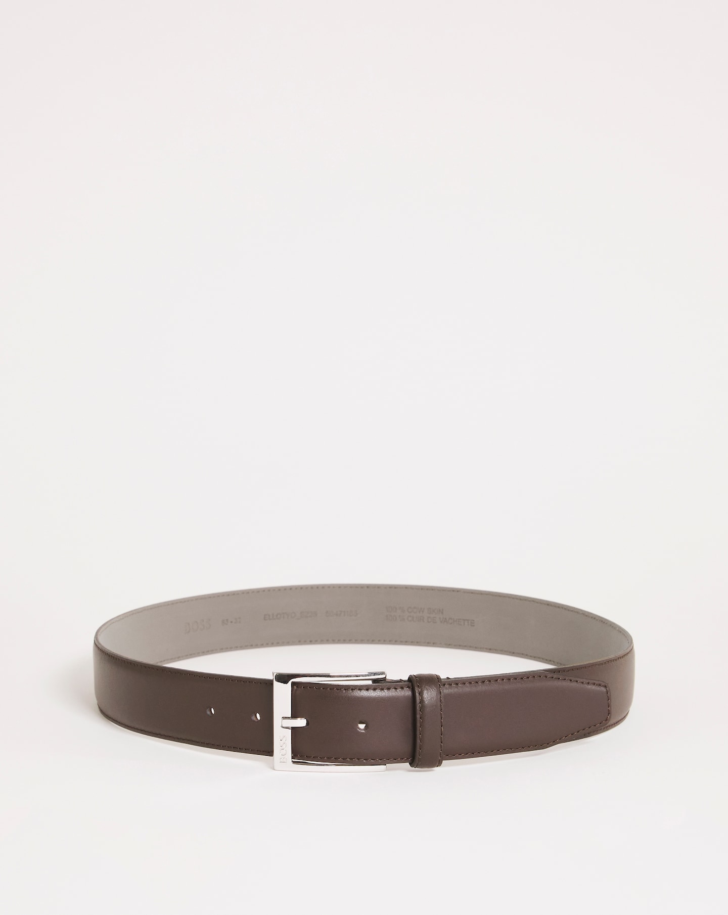 BOSS Dark Brown Ellotyo Leather Belt