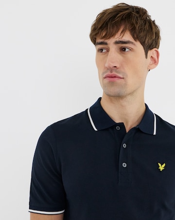 Lyle & Scott Short Sleeve Tipped Polo - Navy