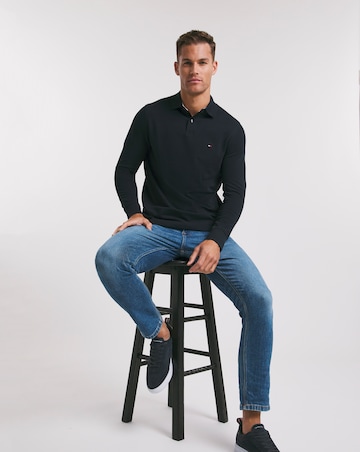 Tommy Hilfiger Navy Long Sleeve 1985 Regular Fit Polo