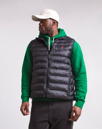 Polo black puffer vest clearance