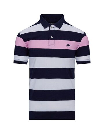 Raging Bull Jersey Panel Polo Navy