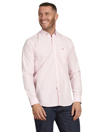 Raging Bull Classic Gingham Shirt Pink