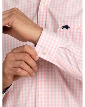 Raging Bull Classic Gingham Shirt Pink