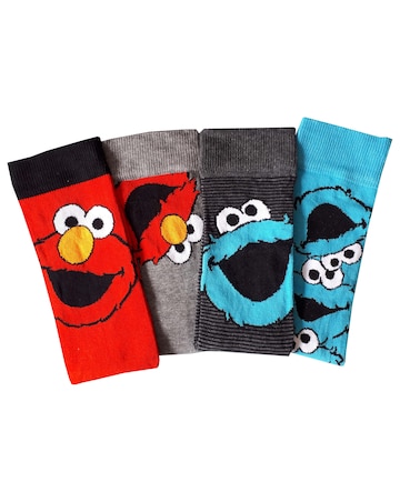 Cookie Elmo 4pk Socks