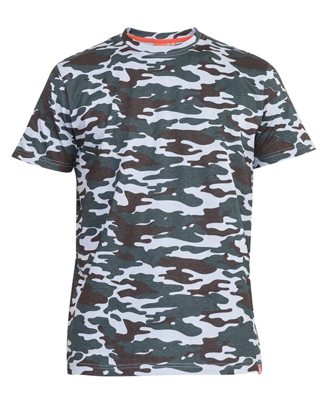 D555 Big & Tall Gaston Camouflage Print Crew Neck T-Shirt - Storm