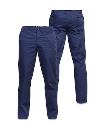 D555 Big & Tall Basilio Full Elastic Waist Rugby Trouser with Draw Cord - Navy