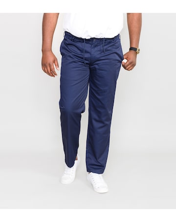 D555 Big & Tall Basilio Full Elastic Waist Rugby Trouser with Draw Cord - Navy